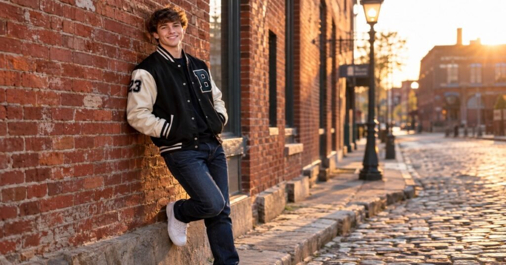 High school senior posing confidently during a senior portraits Buffalo NY session